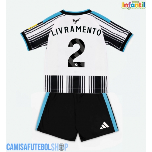 Camisa de time de futebol Newcastle United Tino Livramento #2 Replicas 1º Equipamento Infantil 2026-27 Manga Curta (+ Calças curtas)